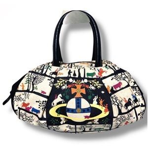 Rare Vivienne Westwood bag handbag canvas bag leather handle Japan Exclusive